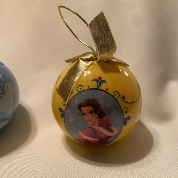 Set 2 Hallmark 1982 Moments Of Love Satin Ball & Disney Belle 3" RARE Ornaments - Picture 5 of 12